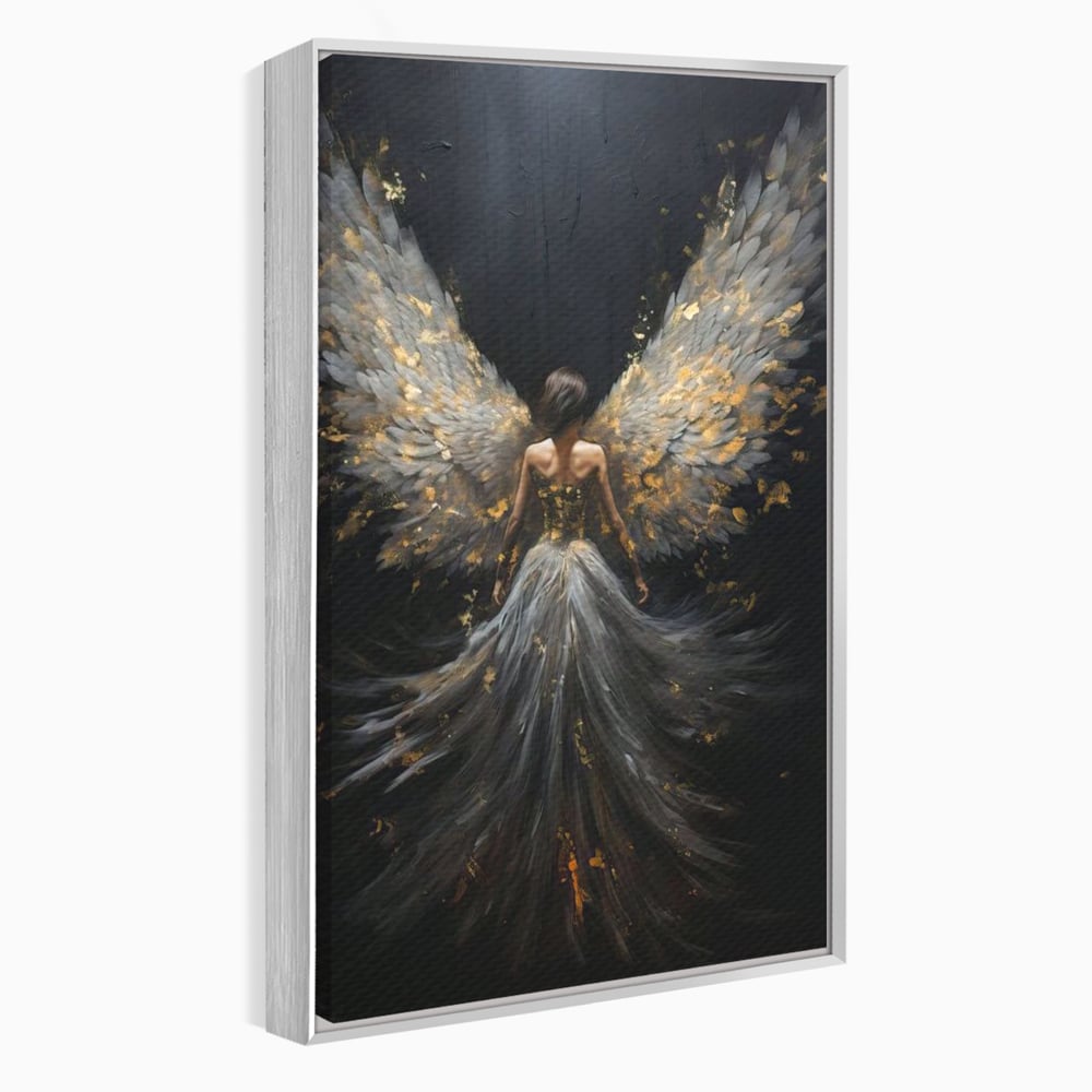Tablou Canvas Premium, LuxCanva® G1203, Aripile Eternitatii, Divin, Ceresc, Nastere, Lumina, Aripi, Inger, Atingere, Angelic, Transcendenta, Spiritual, Cosmic, Birou, Living, Dormitor