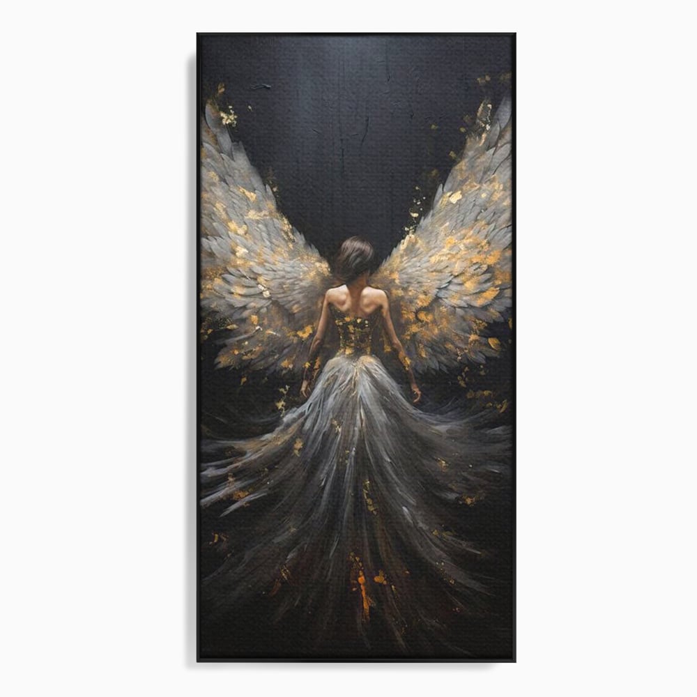 Tablou Canvas Premium, LuxCanva® G1203, Aripile Eternitatii, Divin, Ceresc, Nastere, Lumina, Aripi, Inger, Atingere, Angelic, Transcendenta, Spiritual, Cosmic, Birou, Living, Dormitor