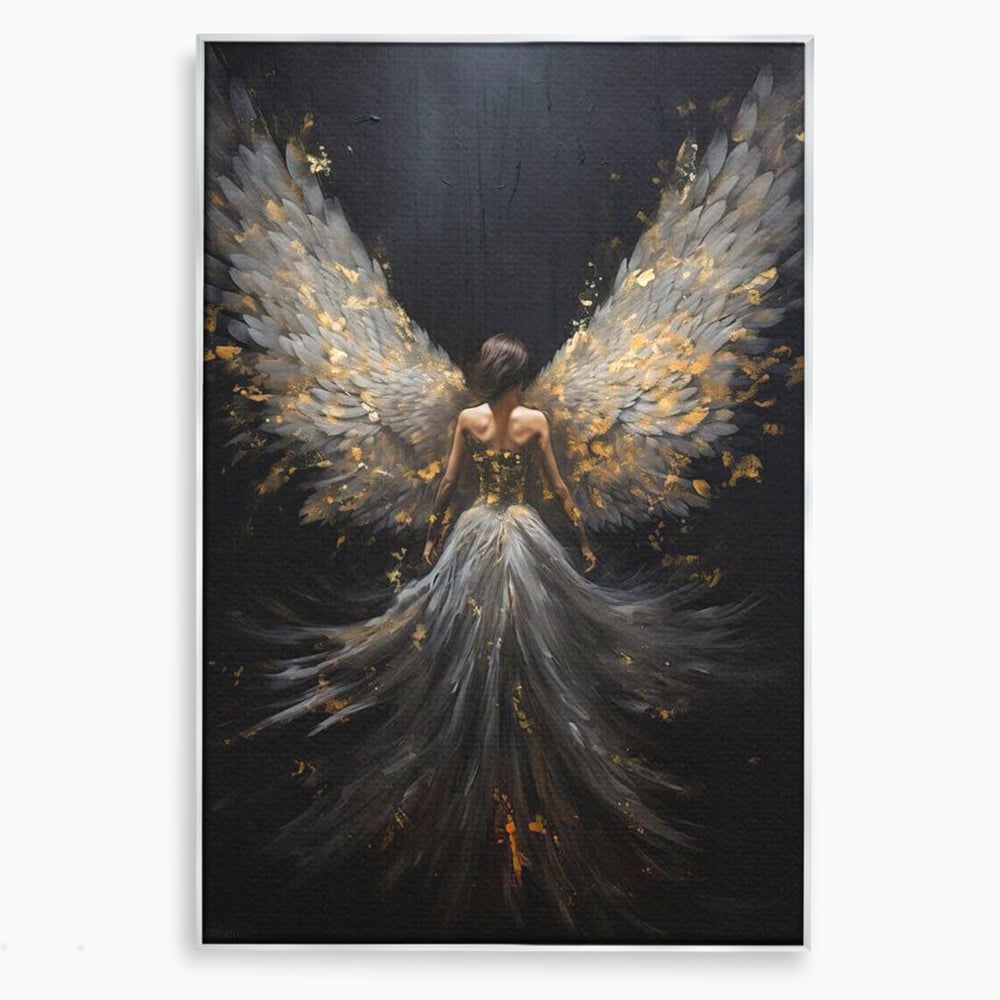 Tablou Canvas Premium, LuxCanva® G1203, Aripile Eternitatii, Divin, Ceresc, Nastere, Lumina, Aripi, Inger, Atingere, Angelic, Transcendenta, Spiritual, Cosmic, Birou, Living, Dormitor