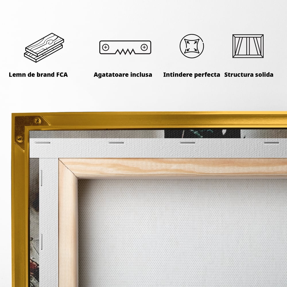 Tablou Canvas Premium, LuxCanva® G1205, Pasi peste Oglinda, Silueta, Pdium, Moda, Manechin, Oniric, Rochie, Voal, Fluiditate, Reflexii, Scenic, Pasi, Tocuri, Birou, Living, Dormitor
