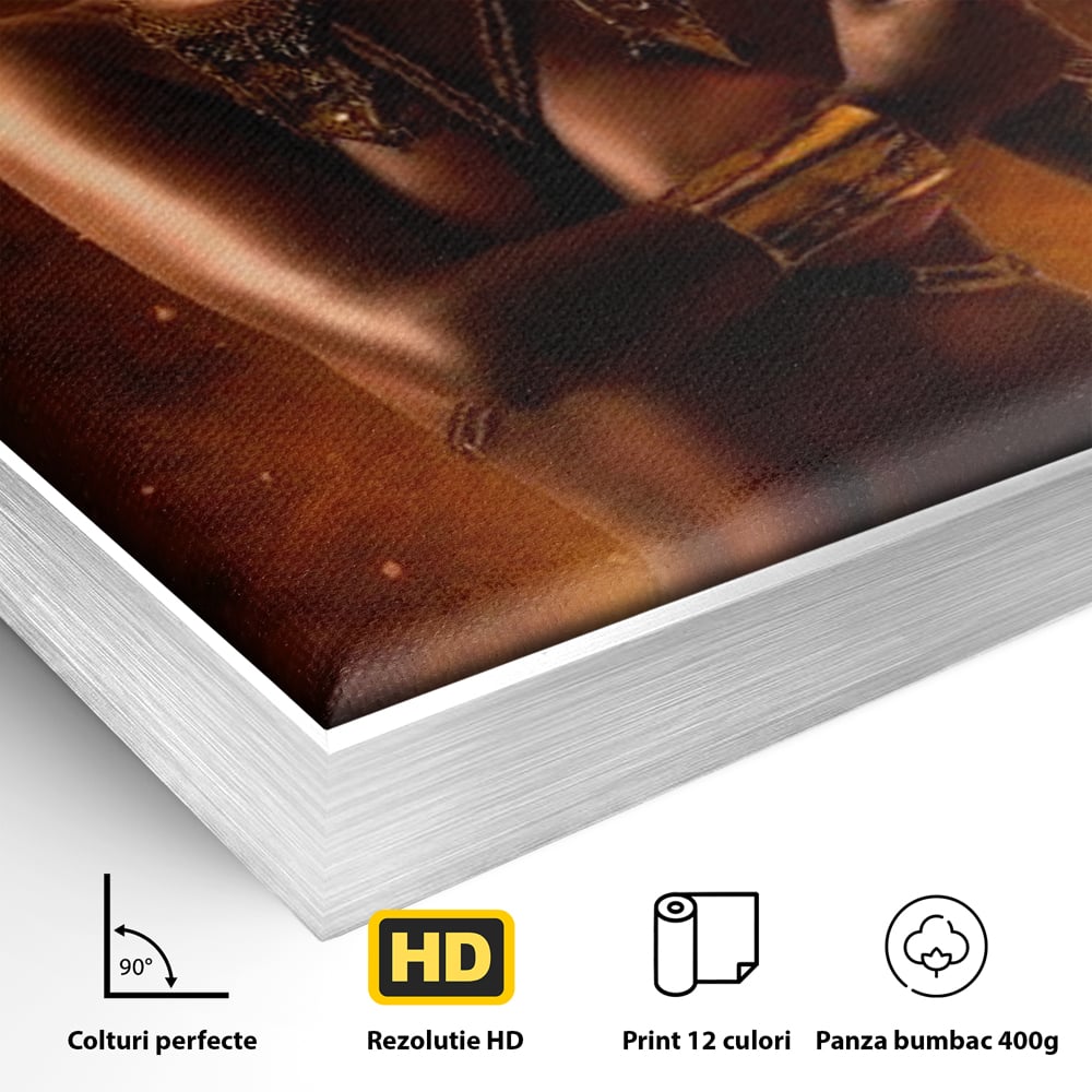 Tablou Canvas Premium, LuxCanva® G1206, Eterna Zeitate, Foc, Ritual, Forta, Turban, Mistic, Sacru, Aur, Incandescent Origine, Cultura, Ceremonie, Regalitate, Cosmic, Birou, Living, Dormitor