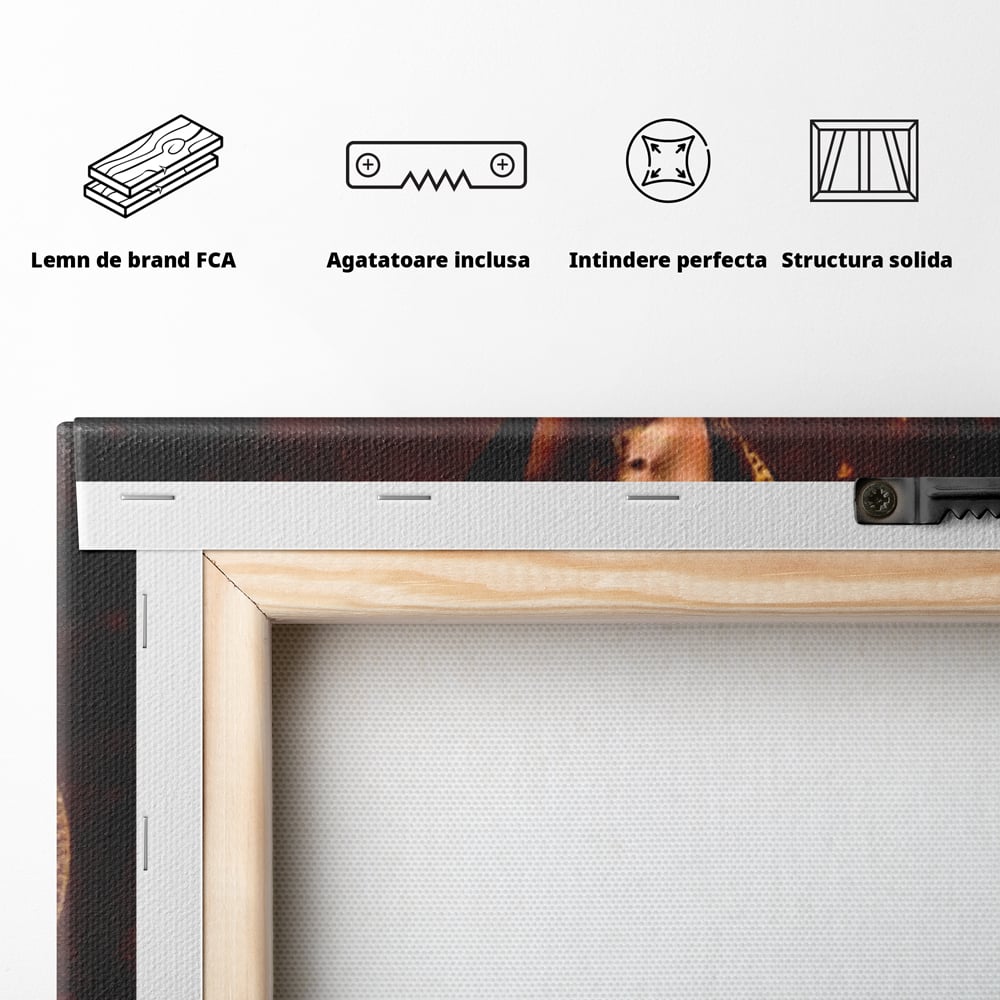 Tablou Canvas Premium, LuxCanva® G1206, Eterna Zeitate, Foc, Ritual, Forta, Turban, Mistic, Sacru, Aur, Incandescent Origine, Cultura, Ceremonie, Regalitate, Cosmic, Birou, Living, Dormitor