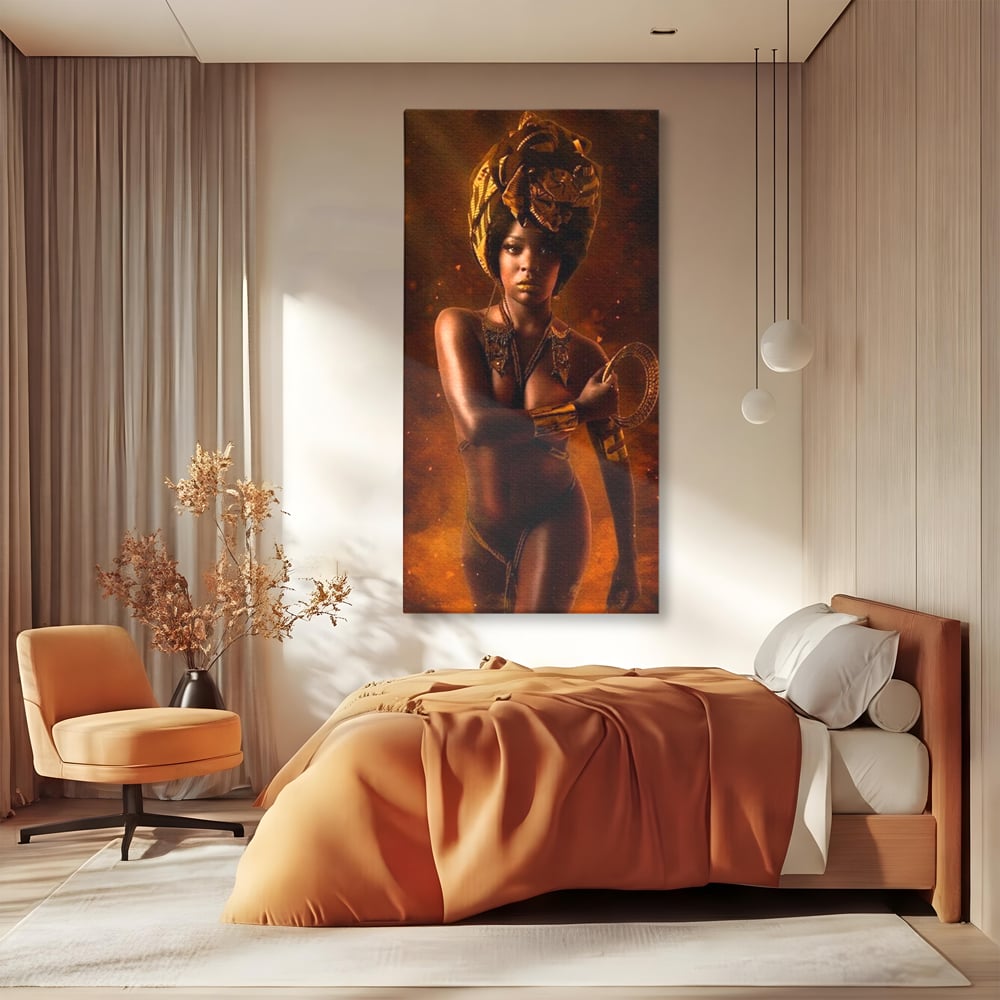 Tablou Canvas Premium, LuxCanva® G1206, Eterna Zeitate, Foc, Ritual, Forta, Turban, Mistic, Sacru, Aur, Incandescent Origine, Cultura, Ceremonie, Regalitate, Cosmic, Birou, Living, Dormitor