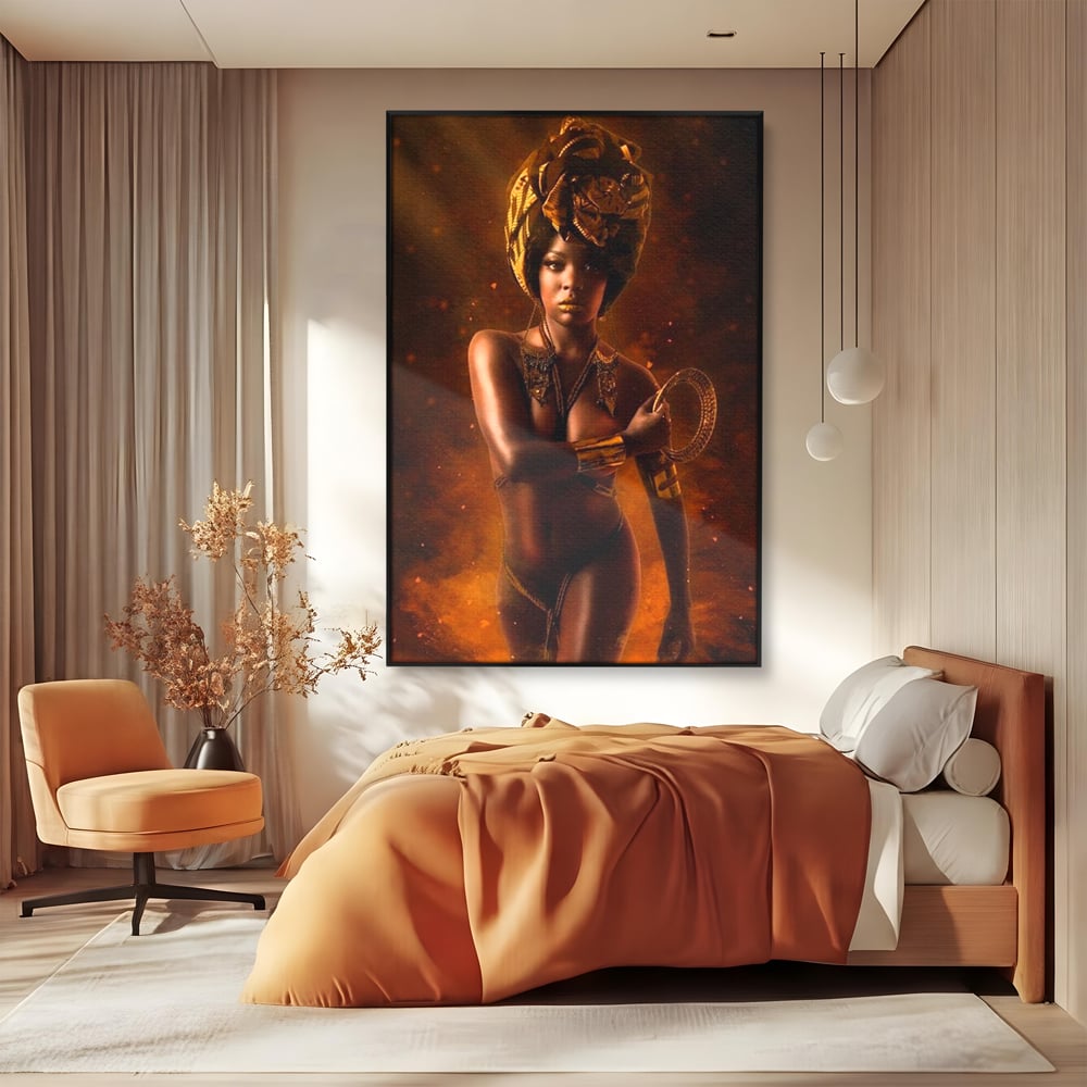 Tablou Canvas Premium, LuxCanva® G1206, Eterna Zeitate, Foc, Ritual, Forta, Turban, Mistic, Sacru, Aur, Incandescent Origine, Cultura, Ceremonie, Regalitate, Cosmic, Birou, Living, Dormitor