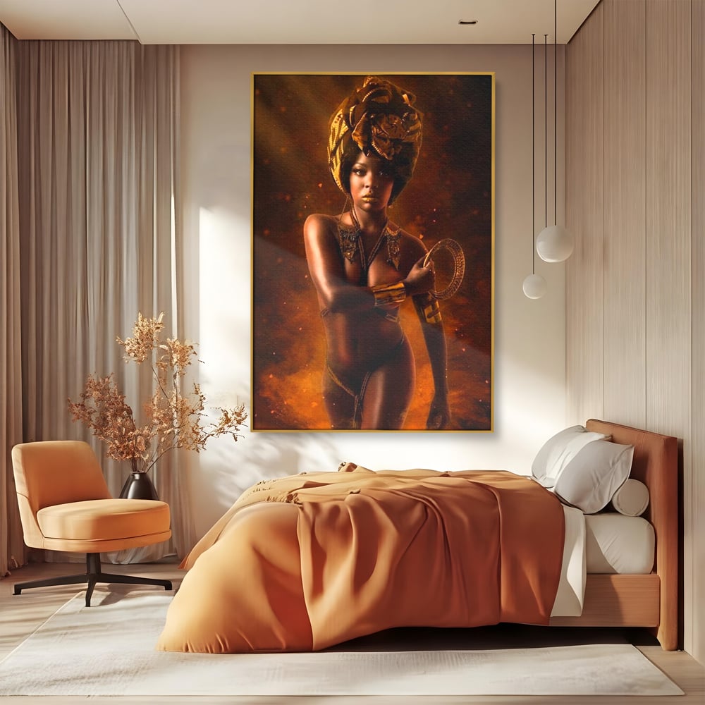 Tablou Canvas Premium, LuxCanva® G1206, Eterna Zeitate, Foc, Ritual, Forta, Turban, Mistic, Sacru, Aur, Incandescent Origine, Cultura, Ceremonie, Regalitate, Cosmic, Birou, Living, Dormitor