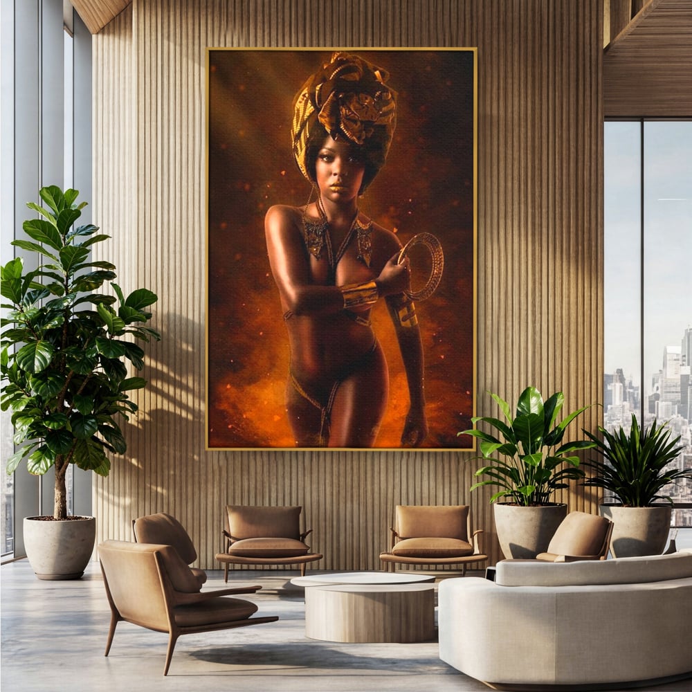 Tablou Canvas Premium, LuxCanva® G1206, Eterna Zeitate, Foc, Ritual, Forta, Turban, Mistic, Sacru, Aur, Incandescent Origine, Cultura, Ceremonie, Regalitate, Cosmic, Birou, Living, Dormitor