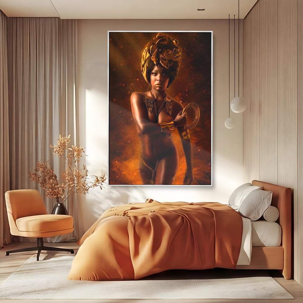 Tablou Canvas Premium, LuxCanva® G1206, Eterna Zeitate, Foc, Ritual, Forta, Turban, Mistic, Sacru, Aur, Incandescent Origine, Cultura, Ceremonie, Regalitate, Cosmic, Birou, Living, Dormitor