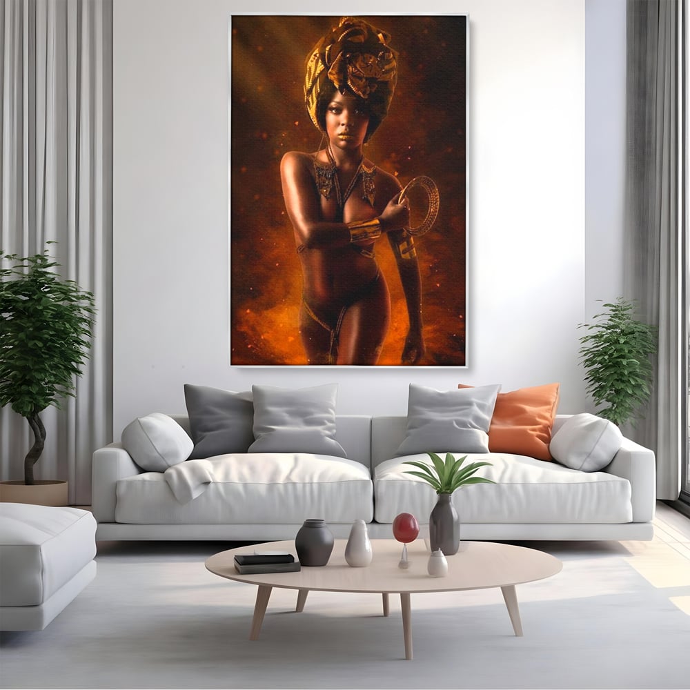 Tablou Canvas Premium, LuxCanva® G1206, Eterna Zeitate, Foc, Ritual, Forta, Turban, Mistic, Sacru, Aur, Incandescent Origine, Cultura, Ceremonie, Regalitate, Cosmic, Birou, Living, Dormitor