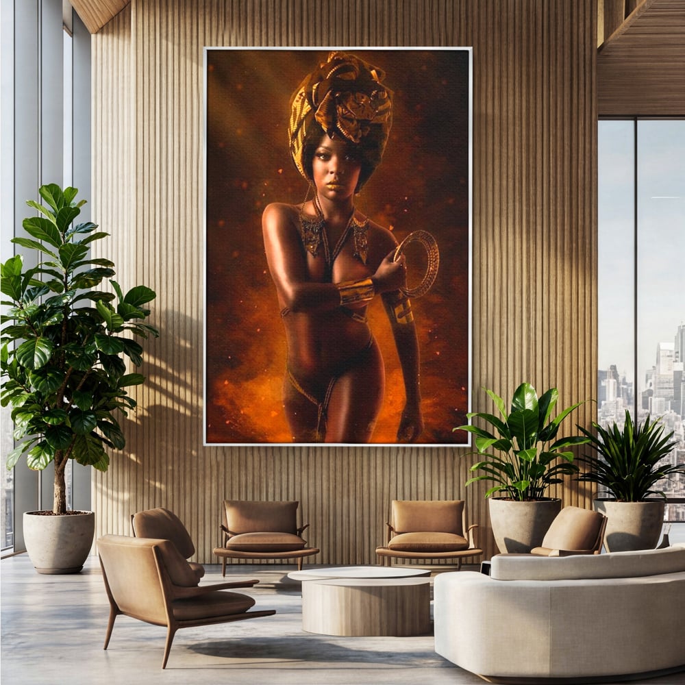 Tablou Canvas Premium, LuxCanva® G1206, Eterna Zeitate, Foc, Ritual, Forta, Turban, Mistic, Sacru, Aur, Incandescent Origine, Cultura, Ceremonie, Regalitate, Cosmic, Birou, Living, Dormitor