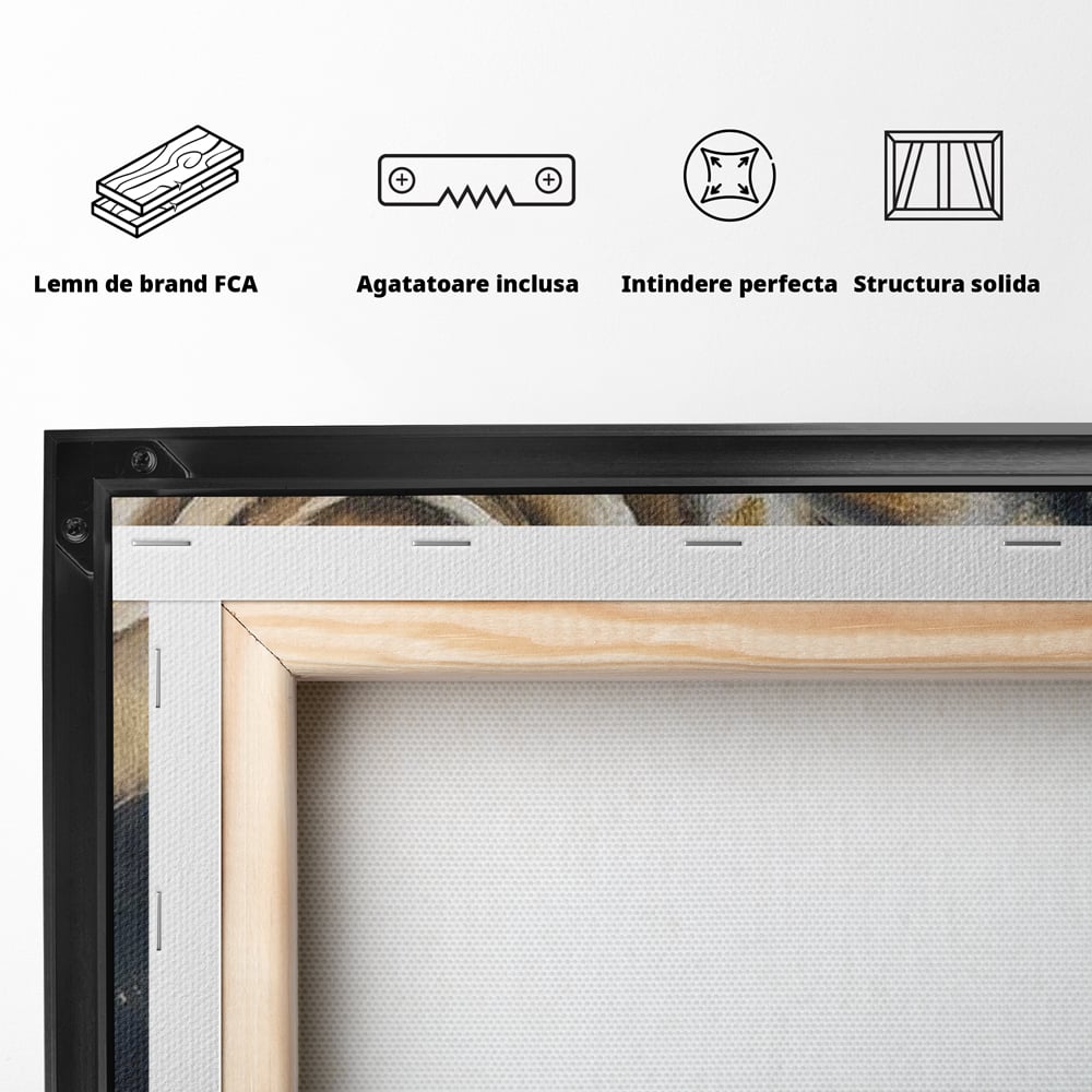Tablou Canvas Premium, LuxCanva® G1207, Regina muta, Gold, Trandafir, Delicatete, Portret, Fragilitate, Chip, Petale, Umbra, Alchimie, Divin, Taina, Inger, Ochi, Suflet, Salon, Birou, Living, Dormitor