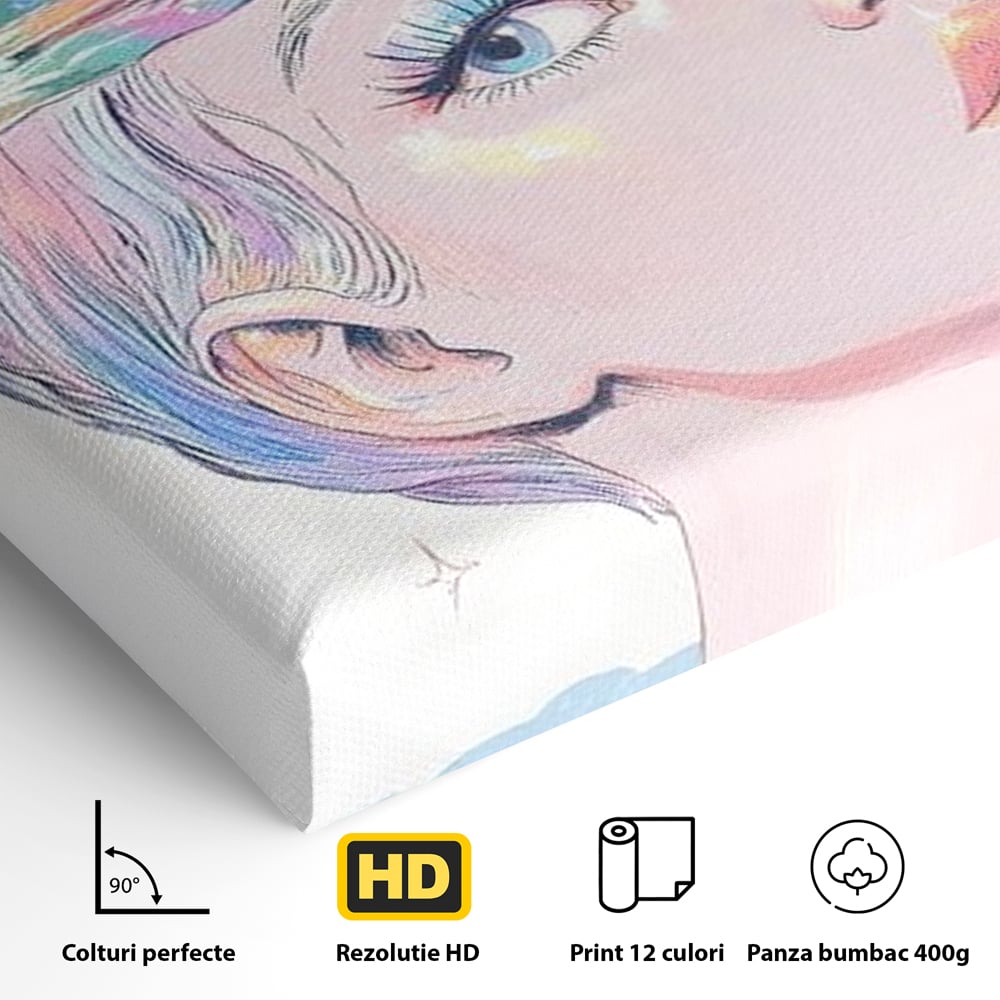 Tablou Canvas Premium, LuxCanva® G1209, Cosmosul din Priviri, Galaxie, Diamant, Univers, Gand, Stelar, Cristal, Coroana, Vise, Eteric, Suflet, Calatoare, Infinit, Taina, Salon, Birou, Living, Dormitor