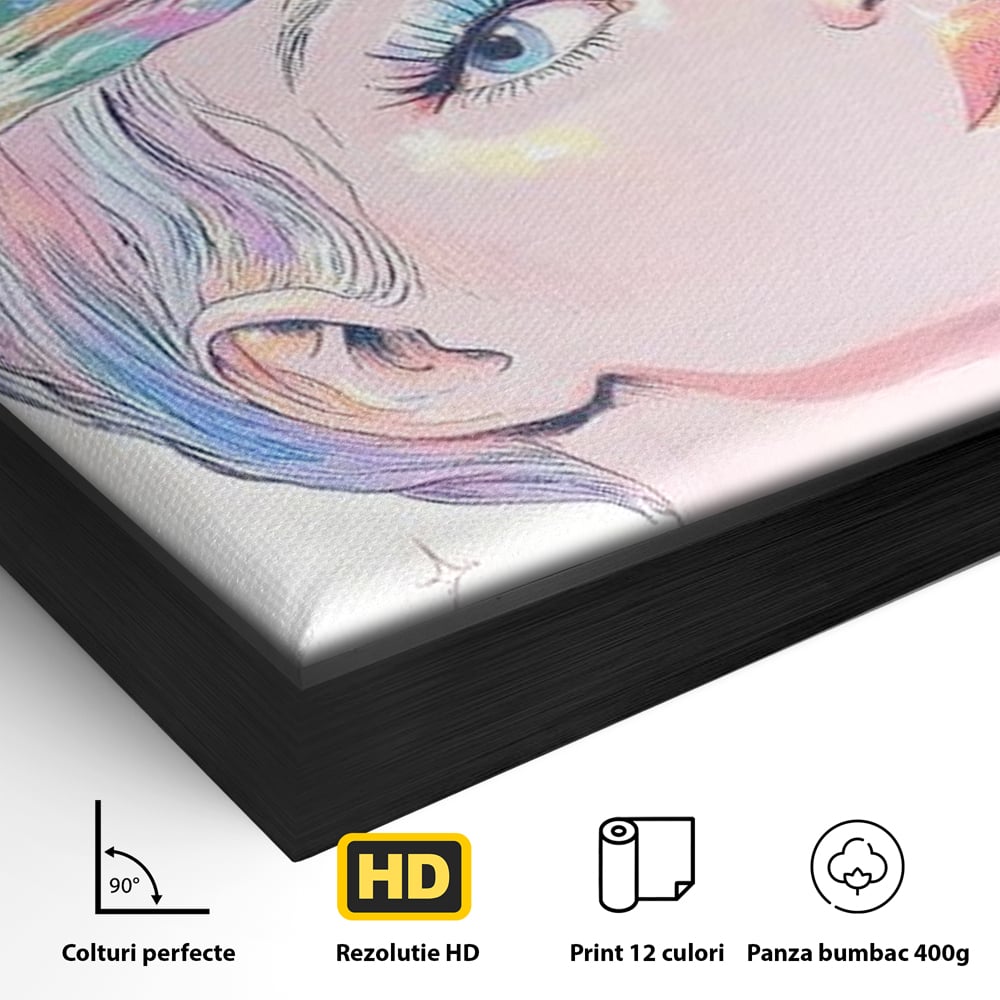 Tablou Canvas Premium, LuxCanva® G1209, Cosmosul din Priviri, Galaxie, Diamant, Univers, Gand, Stelar, Cristal, Coroana, Vise, Eteric, Suflet, Calatoare, Infinit, Taina, Salon, Birou, Living, Dormitor