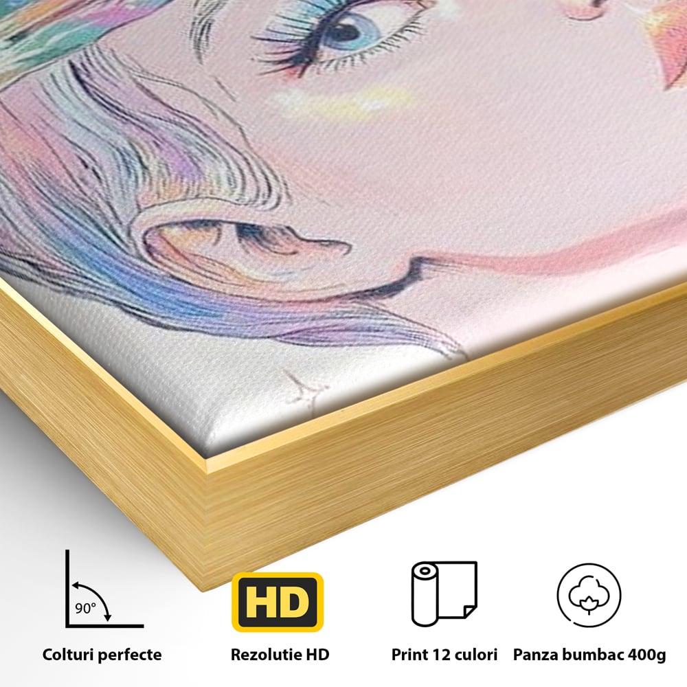 Tablou Canvas Premium, LuxCanva® G1209, Cosmosul din Priviri, Galaxie, Diamant, Univers, Gand, Stelar, Cristal, Coroana, Vise, Eteric, Suflet, Calatoare, Infinit, Taina, Salon, Birou, Living, Dormitor