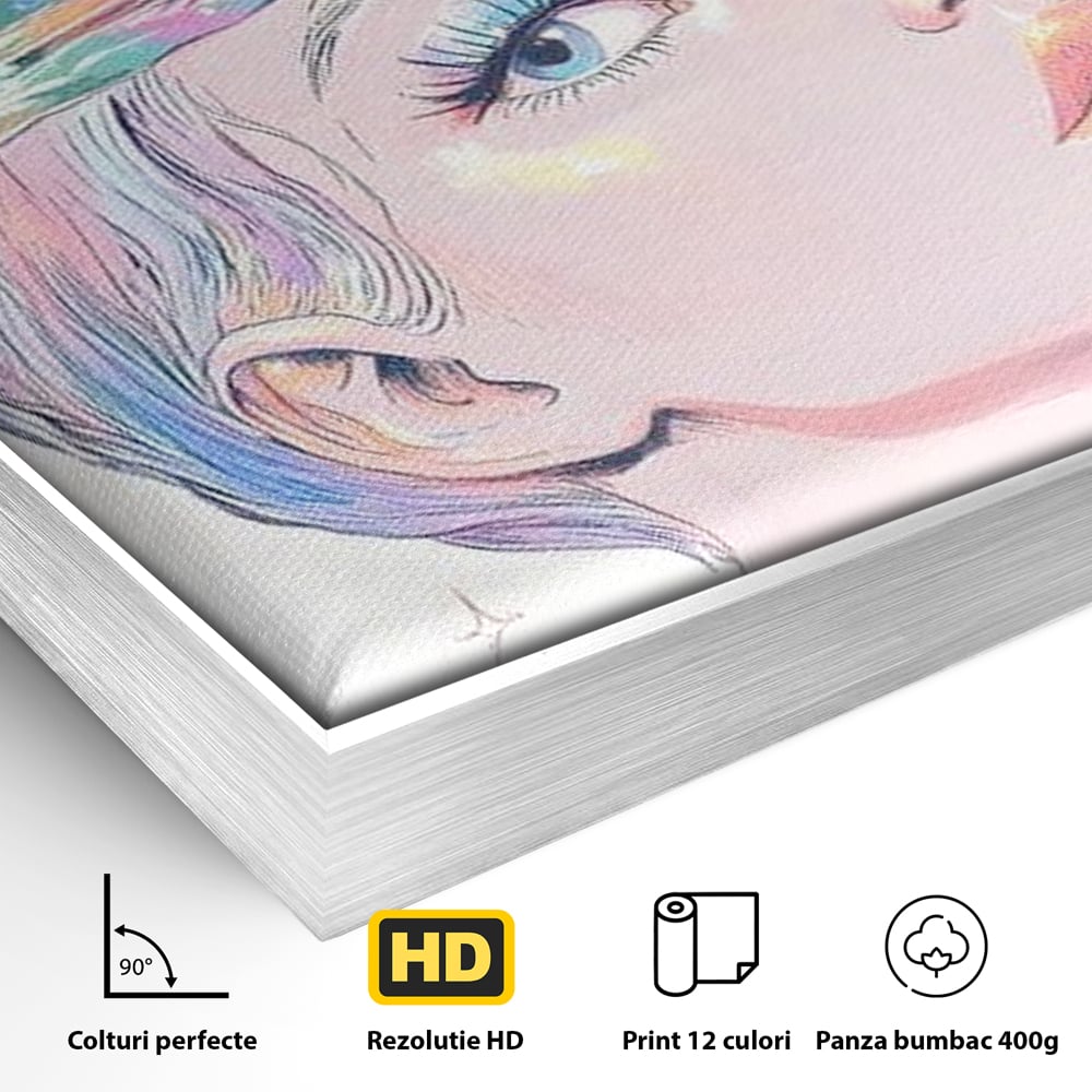 Tablou Canvas Premium, LuxCanva® G1209, Cosmosul din Priviri, Galaxie, Diamant, Univers, Gand, Stelar, Cristal, Coroana, Vise, Eteric, Suflet, Calatoare, Infinit, Taina, Salon, Birou, Living, Dormitor