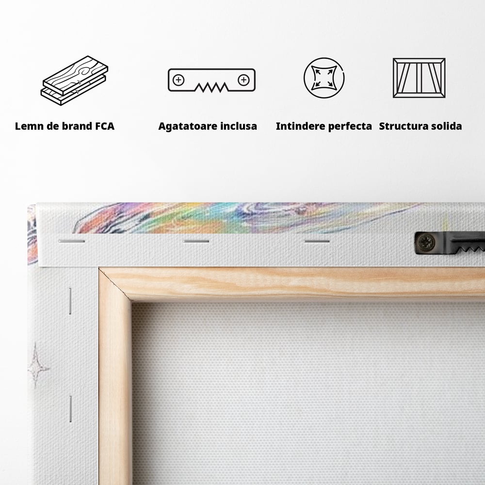 Tablou Canvas Premium, LuxCanva® G1209, Cosmosul din Priviri, Galaxie, Diamant, Univers, Gand, Stelar, Cristal, Coroana, Vise, Eteric, Suflet, Calatoare, Infinit, Taina, Salon, Birou, Living, Dormitor