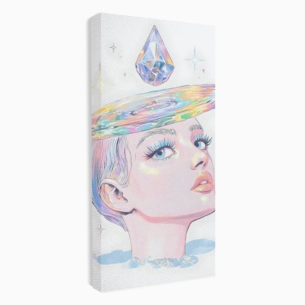 Tablou Canvas Premium, LuxCanva® G1209, Cosmosul din Priviri, Galaxie, Diamant, Univers, Gand, Stelar, Cristal, Coroana, Vise, Eteric, Suflet, Calatoare, Infinit, Taina, Salon, Birou, Living, Dormitor