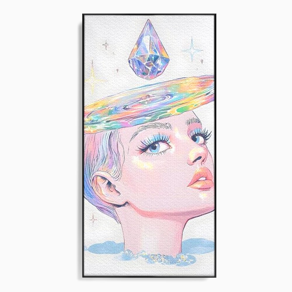 Tablou Canvas Premium, LuxCanva® G1209, Cosmosul din Priviri, Galaxie, Diamant, Univers, Gand, Stelar, Cristal, Coroana, Vise, Eteric, Suflet, Calatoare, Infinit, Taina, Salon, Birou, Living, Dormitor