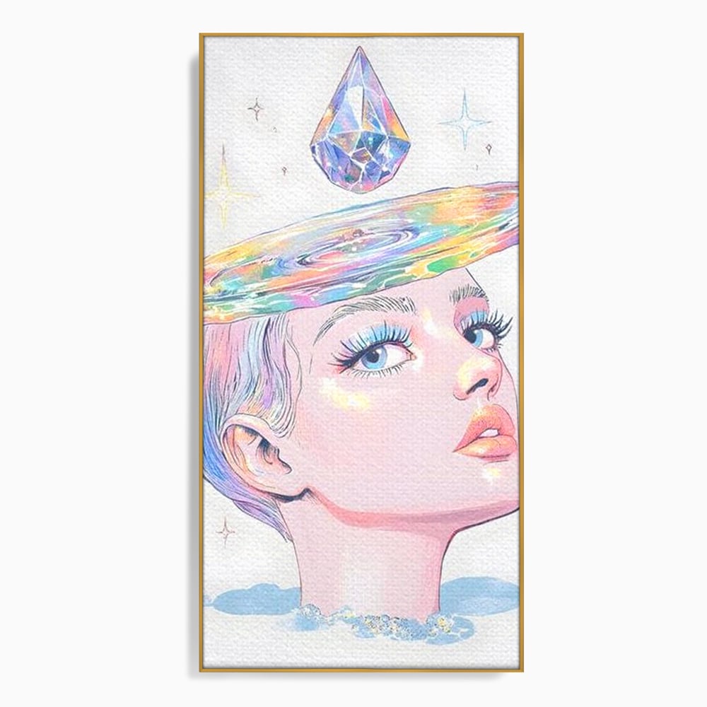 Tablou Canvas Premium, LuxCanva® G1209, Cosmosul din Priviri, Galaxie, Diamant, Univers, Gand, Stelar, Cristal, Coroana, Vise, Eteric, Suflet, Calatoare, Infinit, Taina, Salon, Birou, Living, Dormitor