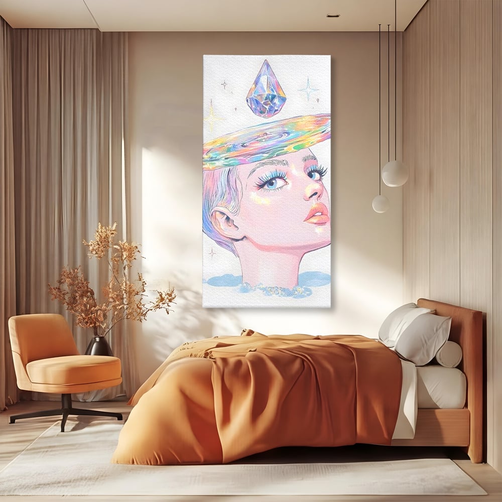Tablou Canvas Premium, LuxCanva® G1209, Cosmosul din Priviri, Galaxie, Diamant, Univers, Gand, Stelar, Cristal, Coroana, Vise, Eteric, Suflet, Calatoare, Infinit, Taina, Salon, Birou, Living, Dormitor
