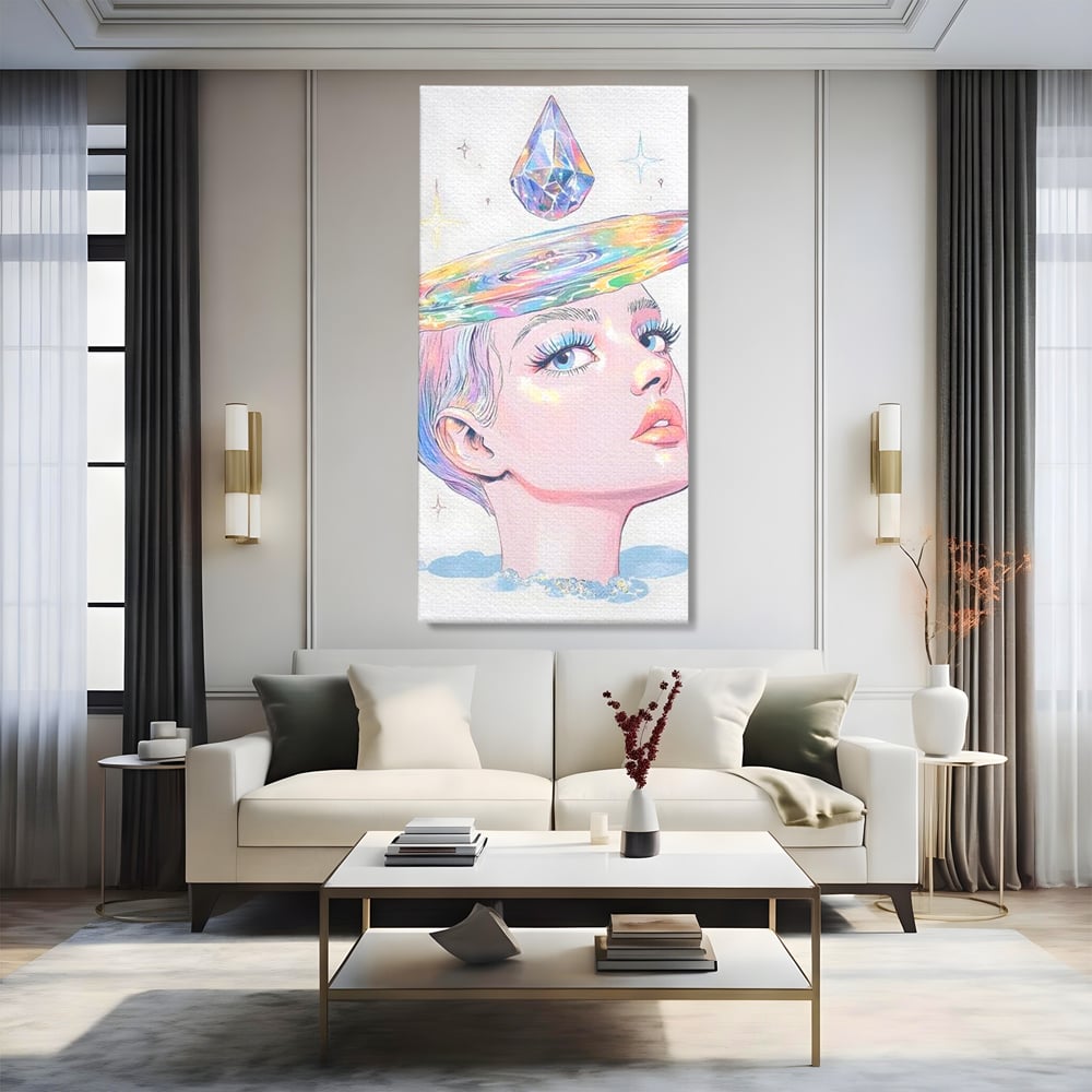 Tablou Canvas Premium, LuxCanva® G1209, Cosmosul din Priviri, Galaxie, Diamant, Univers, Gand, Stelar, Cristal, Coroana, Vise, Eteric, Suflet, Calatoare, Infinit, Taina, Salon, Birou, Living, Dormitor
