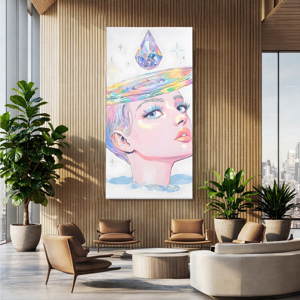 Tablou Canvas Premium, LuxCanva® G1209, Cosmosul din Priviri, Galaxie, Diamant, Univers, Gand, Stelar, Cristal, Coroana, Vise, Eteric, Suflet, Calatoare, Infinit, Taina, Salon, Birou, Living, Dormitor