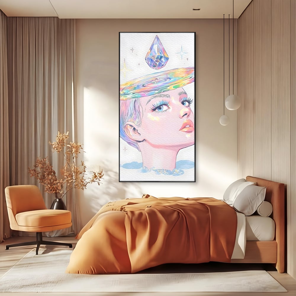 Tablou Canvas Premium, LuxCanva® G1209, Cosmosul din Priviri, Galaxie, Diamant, Univers, Gand, Stelar, Cristal, Coroana, Vise, Eteric, Suflet, Calatoare, Infinit, Taina, Salon, Birou, Living, Dormitor