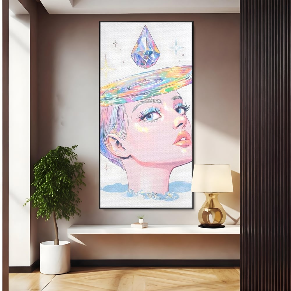 Tablou Canvas Premium, LuxCanva® G1209, Cosmosul din Priviri, Galaxie, Diamant, Univers, Gand, Stelar, Cristal, Coroana, Vise, Eteric, Suflet, Calatoare, Infinit, Taina, Salon, Birou, Living, Dormitor