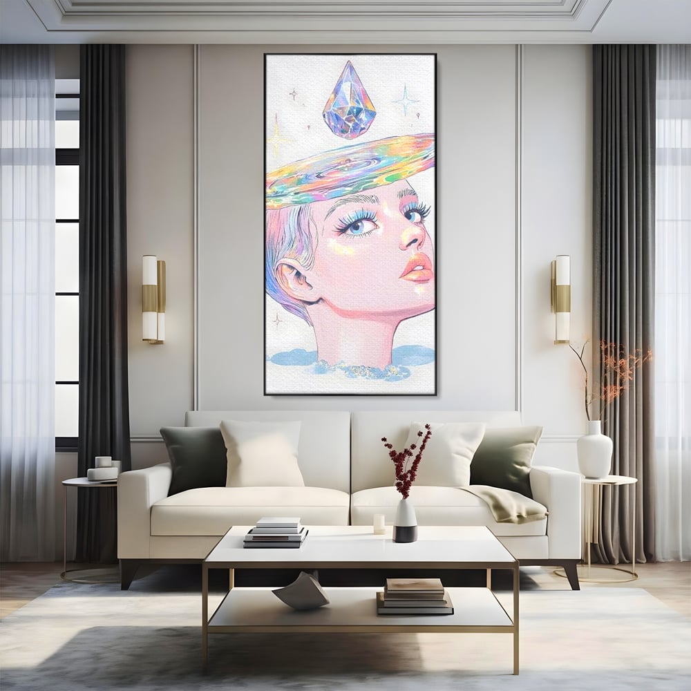 Tablou Canvas Premium, LuxCanva® G1209, Cosmosul din Priviri, Galaxie, Diamant, Univers, Gand, Stelar, Cristal, Coroana, Vise, Eteric, Suflet, Calatoare, Infinit, Taina, Salon, Birou, Living, Dormitor