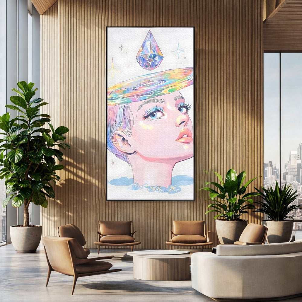Tablou Canvas Premium, LuxCanva® G1209, Cosmosul din Priviri, Galaxie, Diamant, Univers, Gand, Stelar, Cristal, Coroana, Vise, Eteric, Suflet, Calatoare, Infinit, Taina, Salon, Birou, Living, Dormitor