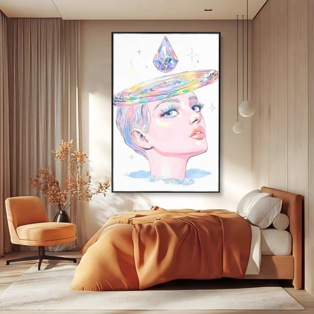 Tablou Canvas Premium, LuxCanva® G1209, Cosmosul din Priviri, Galaxie, Diamant, Univers, Gand, Stelar, Cristal, Coroana, Vise, Eteric, Suflet, Calatoare, Infinit, Taina, Salon, Birou, Living, Dormitor
