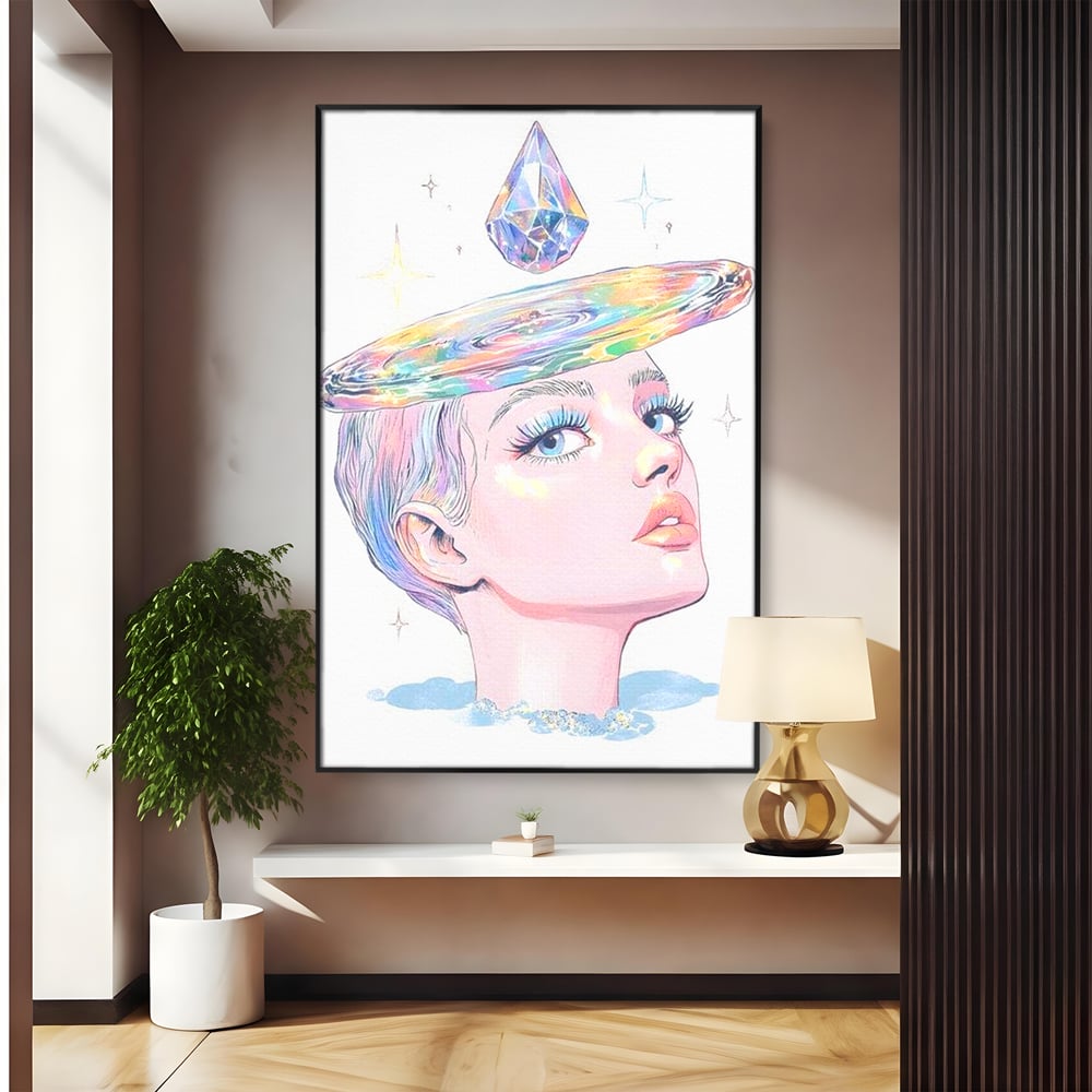 Tablou Canvas Premium, LuxCanva® G1209, Cosmosul din Priviri, Galaxie, Diamant, Univers, Gand, Stelar, Cristal, Coroana, Vise, Eteric, Suflet, Calatoare, Infinit, Taina, Salon, Birou, Living, Dormitor