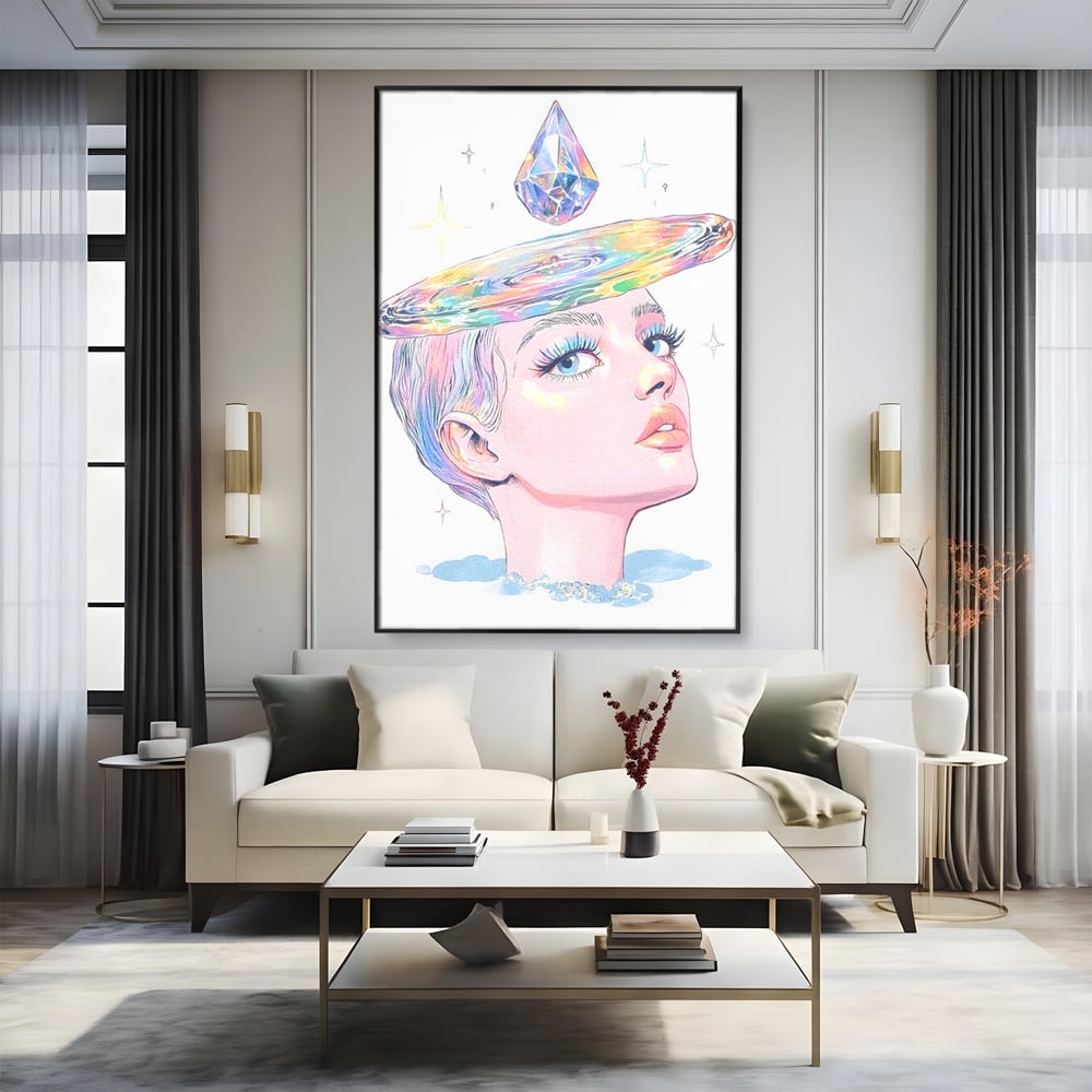 Tablou Canvas Premium, LuxCanva® G1209, Cosmosul din Priviri, Galaxie, Diamant, Univers, Gand, Stelar, Cristal, Coroana, Vise, Eteric, Suflet, Calatoare, Infinit, Taina, Salon, Birou, Living, Dormitor