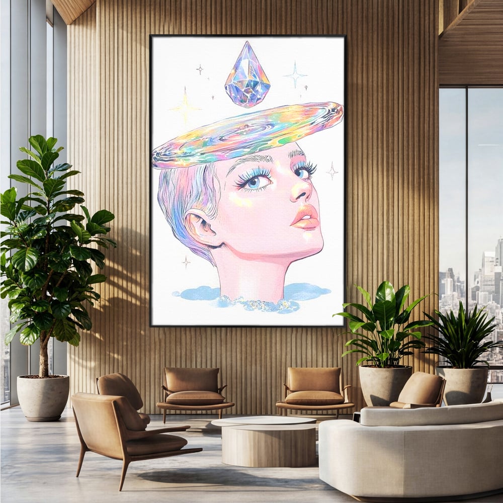 Tablou Canvas Premium, LuxCanva® G1209, Cosmosul din Priviri, Galaxie, Diamant, Univers, Gand, Stelar, Cristal, Coroana, Vise, Eteric, Suflet, Calatoare, Infinit, Taina, Salon, Birou, Living, Dormitor