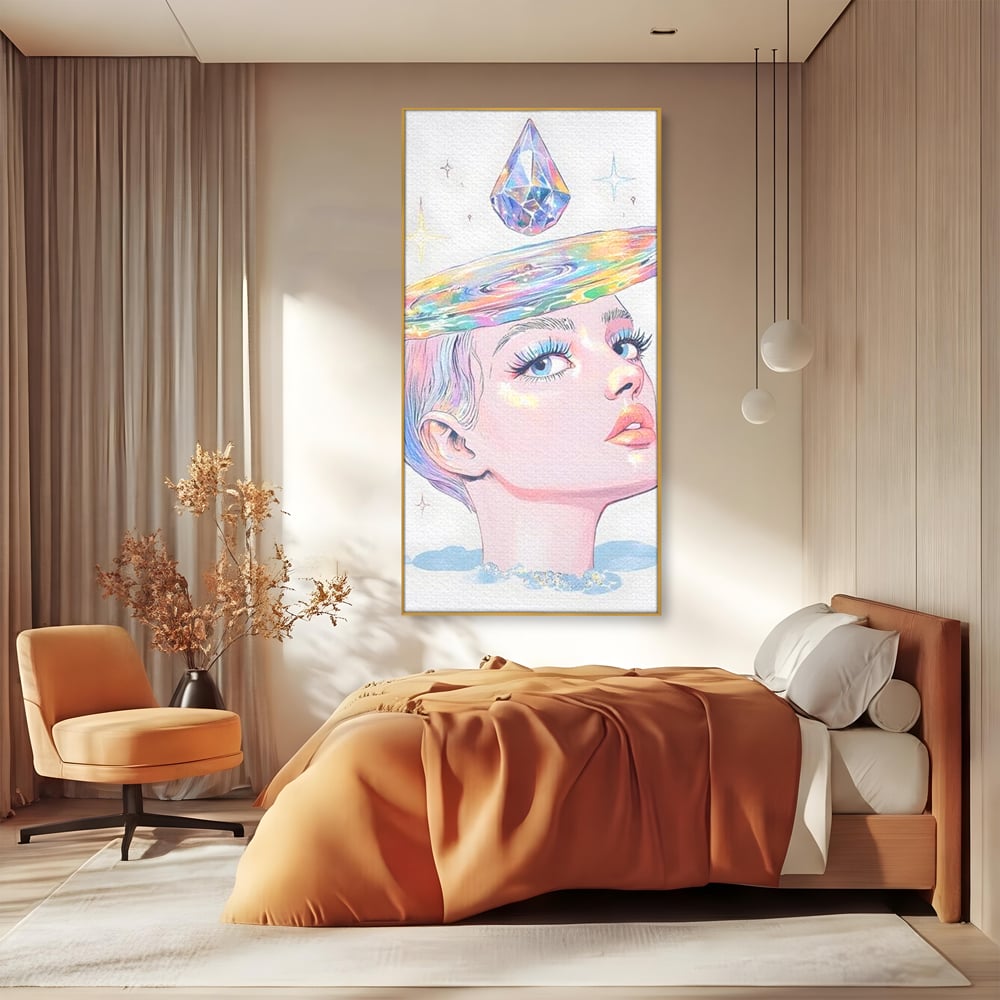 Tablou Canvas Premium, LuxCanva® G1209, Cosmosul din Priviri, Galaxie, Diamant, Univers, Gand, Stelar, Cristal, Coroana, Vise, Eteric, Suflet, Calatoare, Infinit, Taina, Salon, Birou, Living, Dormitor