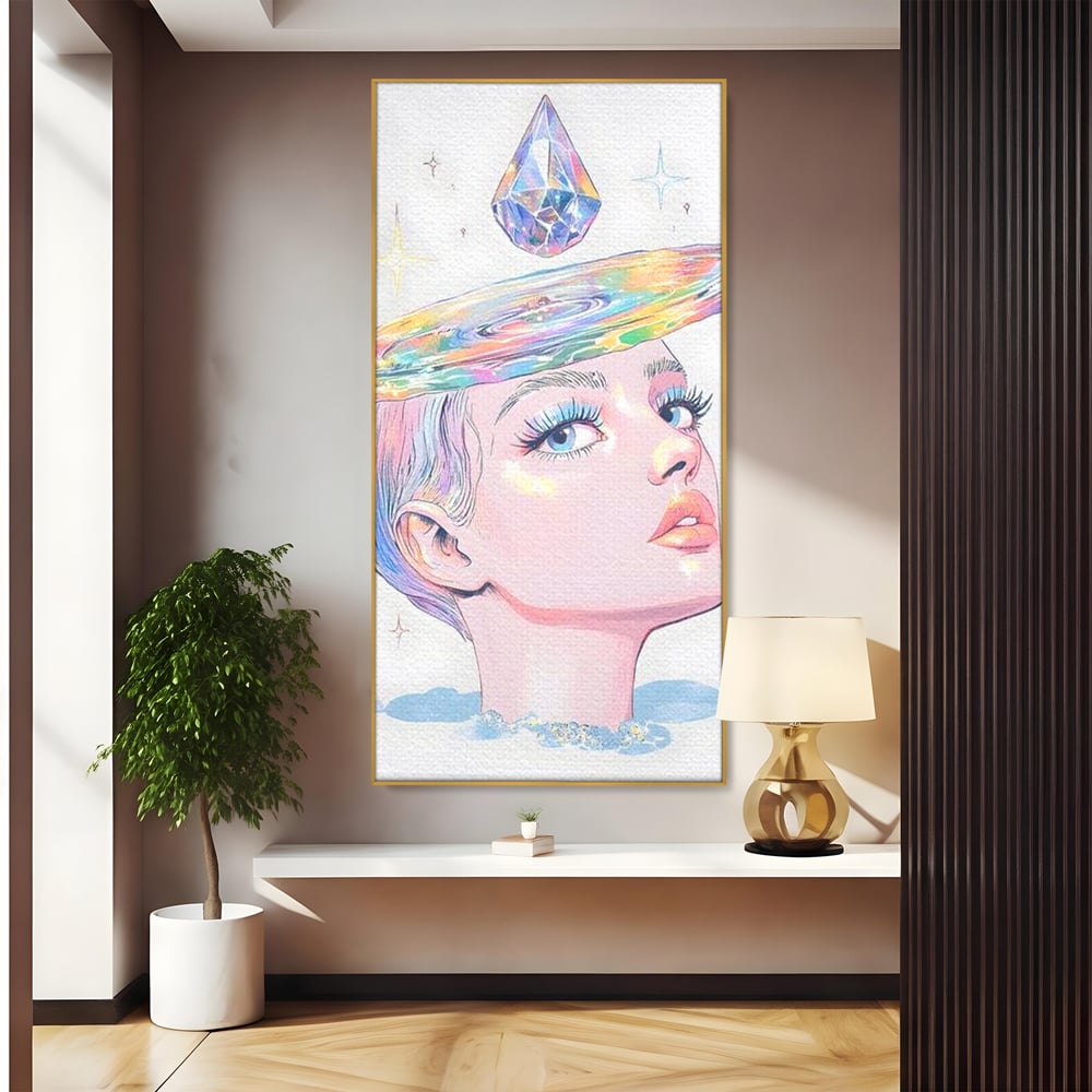 Tablou Canvas Premium, LuxCanva® G1209, Cosmosul din Priviri, Galaxie, Diamant, Univers, Gand, Stelar, Cristal, Coroana, Vise, Eteric, Suflet, Calatoare, Infinit, Taina, Salon, Birou, Living, Dormitor