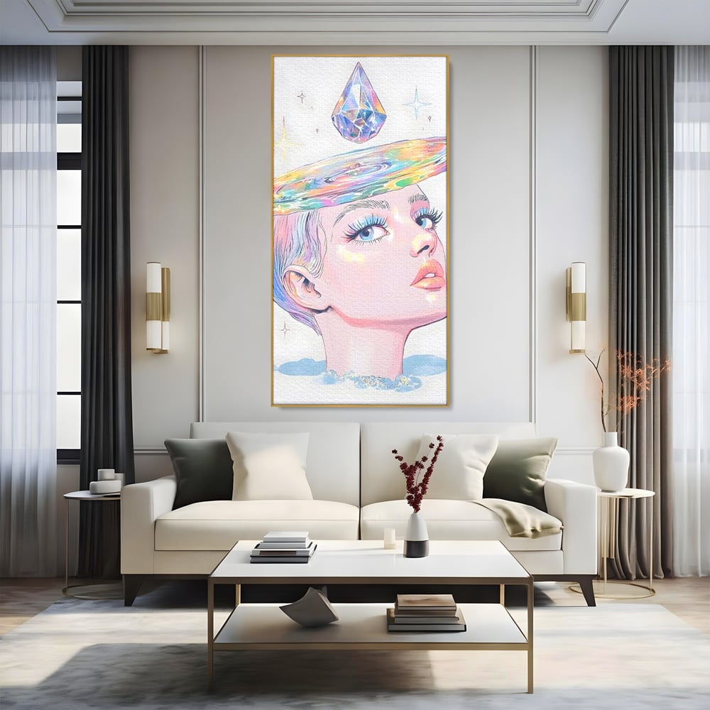 Tablou Canvas Premium, LuxCanva® G1209, Cosmosul din Priviri, Galaxie, Diamant, Univers, Gand, Stelar, Cristal, Coroana, Vise, Eteric, Suflet, Calatoare, Infinit, Taina, Salon, Birou, Living, Dormitor