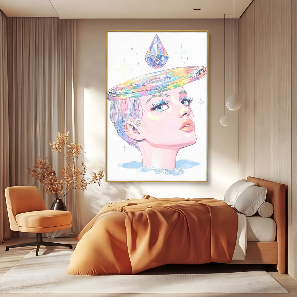 Tablou Canvas Premium, LuxCanva® G1209, Cosmosul din Priviri, Galaxie, Diamant, Univers, Gand, Stelar, Cristal, Coroana, Vise, Eteric, Suflet, Calatoare, Infinit, Taina, Salon, Birou, Living, Dormitor