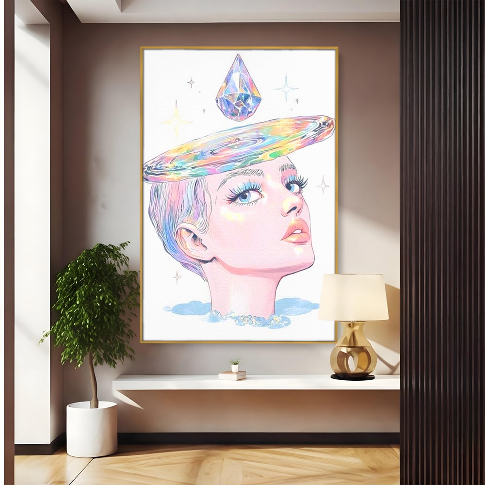 Tablou Canvas Premium, LuxCanva® G1209, Cosmosul din Priviri, Galaxie, Diamant, Univers, Gand, Stelar, Cristal, Coroana, Vise, Eteric, Suflet, Calatoare, Infinit, Taina, Salon, Birou, Living, Dormitor