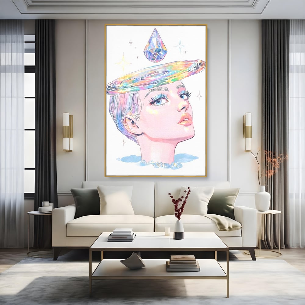 Tablou Canvas Premium, LuxCanva® G1209, Cosmosul din Priviri, Galaxie, Diamant, Univers, Gand, Stelar, Cristal, Coroana, Vise, Eteric, Suflet, Calatoare, Infinit, Taina, Salon, Birou, Living, Dormitor