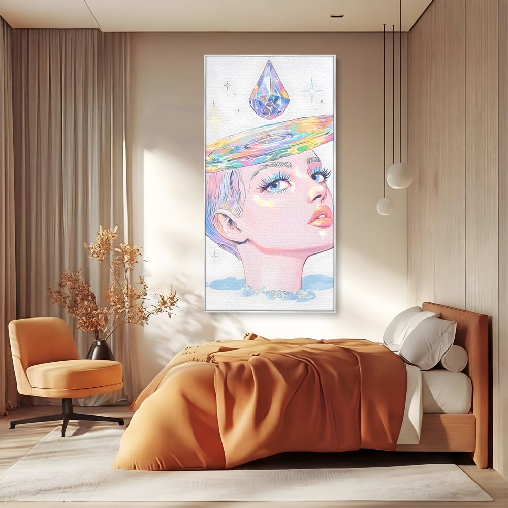 Tablou Canvas Premium, LuxCanva® G1209, Cosmosul din Priviri, Galaxie, Diamant, Univers, Gand, Stelar, Cristal, Coroana, Vise, Eteric, Suflet, Calatoare, Infinit, Taina, Salon, Birou, Living, Dormitor
