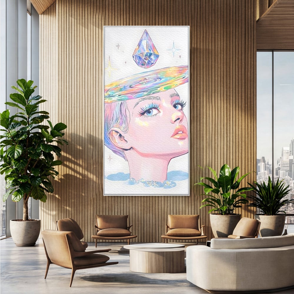 Tablou Canvas Premium, LuxCanva® G1209, Cosmosul din Priviri, Galaxie, Diamant, Univers, Gand, Stelar, Cristal, Coroana, Vise, Eteric, Suflet, Calatoare, Infinit, Taina, Salon, Birou, Living, Dormitor