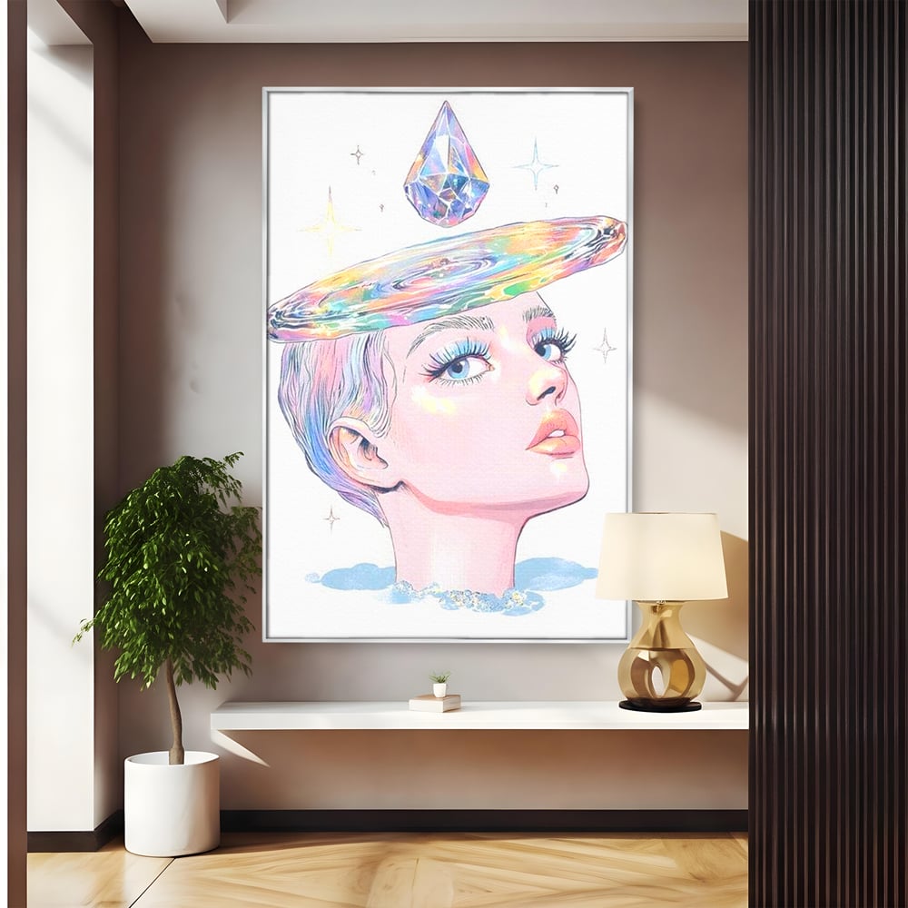 Tablou Canvas Premium, LuxCanva® G1209, Cosmosul din Priviri, Galaxie, Diamant, Univers, Gand, Stelar, Cristal, Coroana, Vise, Eteric, Suflet, Calatoare, Infinit, Taina, Salon, Birou, Living, Dormitor