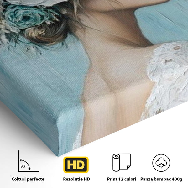 Tablou Canvas Premium, LuxCanva® G1211, Oda Feminitatii, Flori, Gradina, Spirit, Inflorit, Petale, Natura, Armonios, Azurie, Nimfa, Aurora, Floralia, Queen, Iasomie, Miraj, Salon, Birou, Living, Dormitor