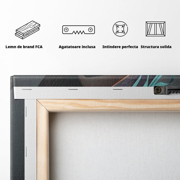 Tablou Canvas Premium, LuxCanva® G1214, Femeia Contemplativa, Lady, Palarie, Eleganta, Floare, Orhidee, Retro, Rafinament, Gratie, Divin, Vis, Privire, Catifea, Zeita, Salon, Birou, Living, Dormitor