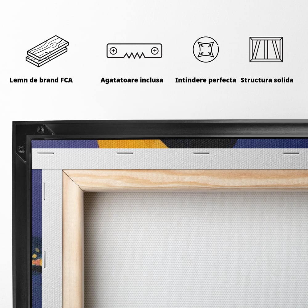 Tablou Canvas Premium, LuxCanva® G1215, Fata din Port, Noapte, Galben, Ploaie, Stele, Safir, Pelerina, Asteptare, Violet, Barci, Oras, Calatoare, Amintire, Speranta, Salon, Birou, Living, Dormitor