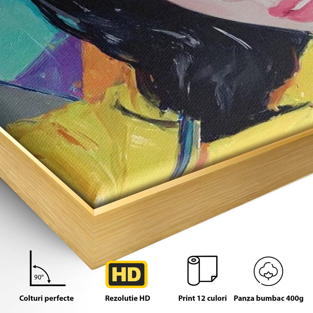 Tablou Canvas Premium, LuxCanva® G1216, Energia Tineretii, Privire, Curcubeu, Umbrela, Ploaie, Ochi, Turcoaz, Zambet, Cromatic, Neon, Vise, Aura, Dans, Melodie, Acvatic, Salon, Birou, Living,