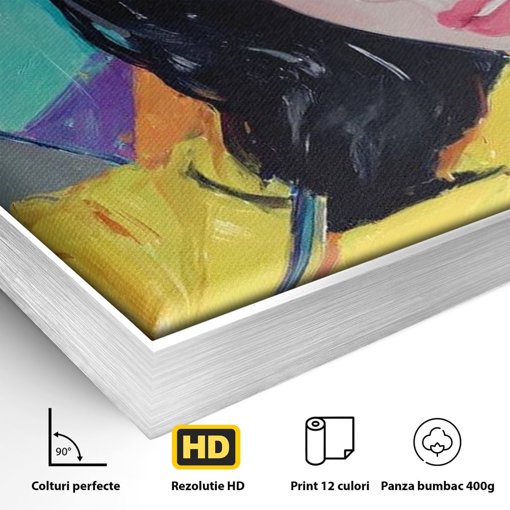 Tablou Canvas Premium, LuxCanva® G1216, Energia Tineretii, Privire, Curcubeu, Umbrela, Ploaie, Ochi, Turcoaz, Zambet, Cromatic, Neon, Vise, Aura, Dans, Melodie, Acvatic, Salon, Birou, Living,