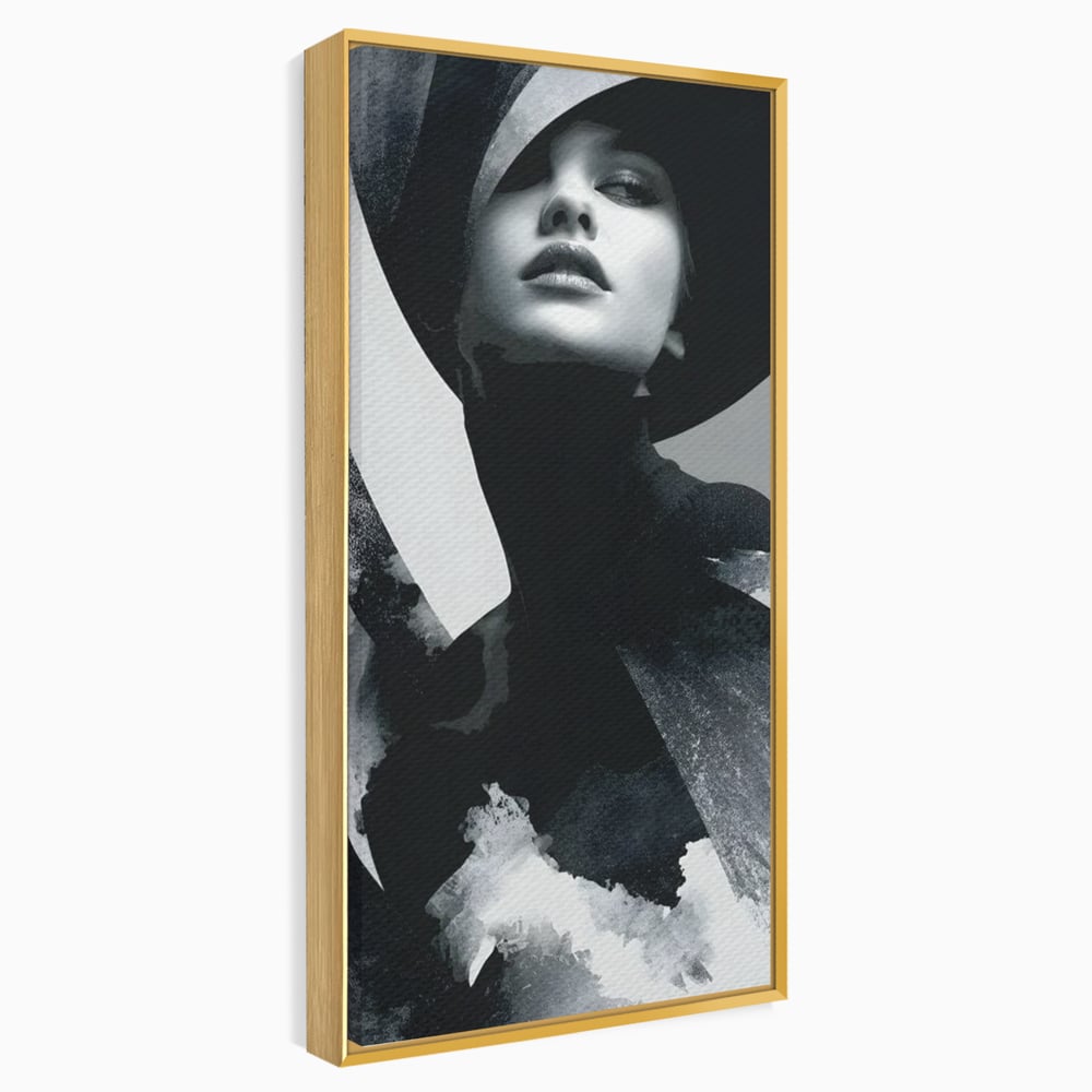 Leinwand Wandkunst Canvas Premium, LuxCanva® G1218, Schwarz-Weiß-Gedicht, Eleganz, Dame, Macht, Silhouette, Schatten, Muse, Anmut, Ewigkeit, Dunkelheit, Königin, Licht, Königin, Licht, Taina, Wohnzimmer, Büro, Wohnzimmer, Schlafzimmer
