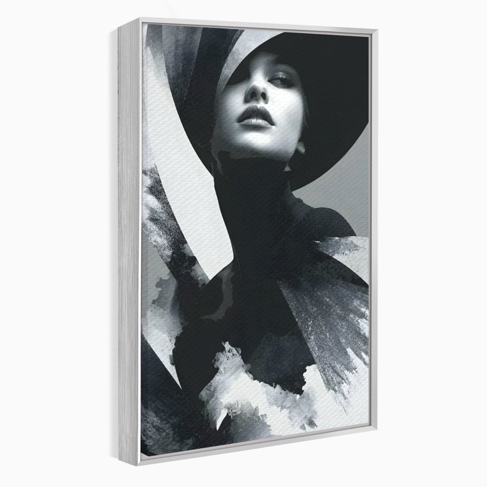 Leinwand Wandkunst Canvas Premium, LuxCanva® G1218, Schwarz-Weiß-Gedicht, Eleganz, Dame, Macht, Silhouette, Schatten, Muse, Anmut, Ewigkeit, Dunkelheit, Königin, Licht, Königin, Licht, Taina, Wohnzimmer, Büro, Wohnzimmer, Schlafzimmer