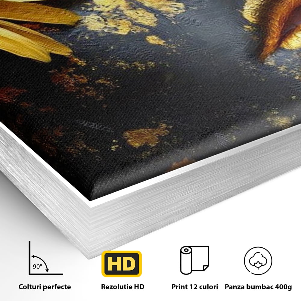 Tablou Canvas Premium, LuxCanva® G1220, Flori din Olimp, Soare, Aura, Lumina, Eclipsa, Zeitate, Mistic, Zeita, Ascuns, Timiditate, Visare, Dorinta, Splendoare, Salon, Birou, Living, Dormitor